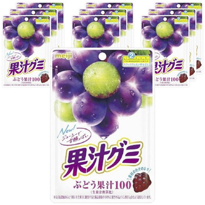 메이지 과즙 구미 포도, 10개, 54g