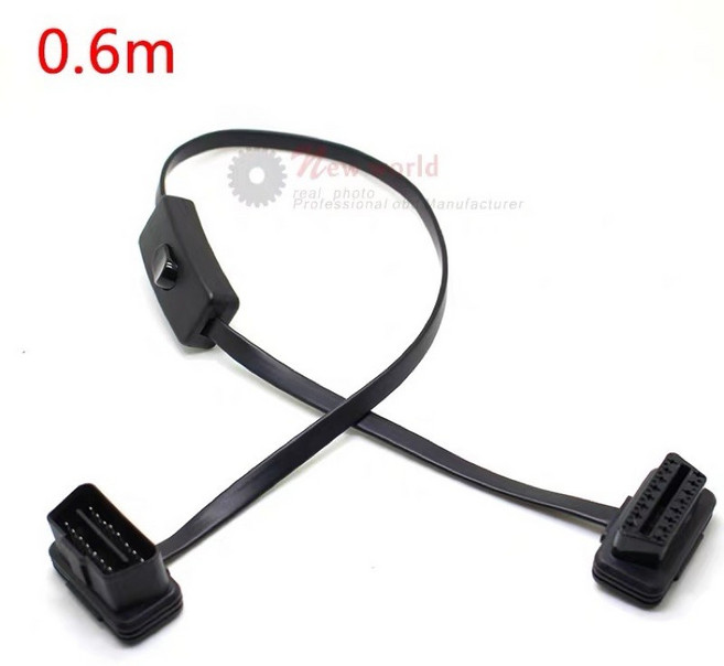 OBD2 帶開關 扁平延長線 1.5M, 1個, 0.6M