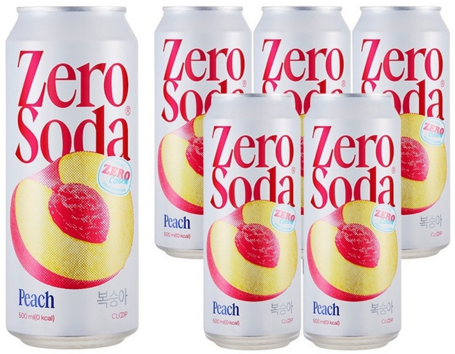 클룹 제로소다 복숭아, 500ml, 6개