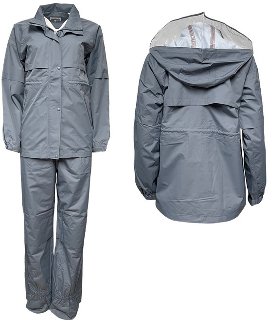 회색 우의(상하세트)-단체주문 로고각인 가능 작업복 방수 우비