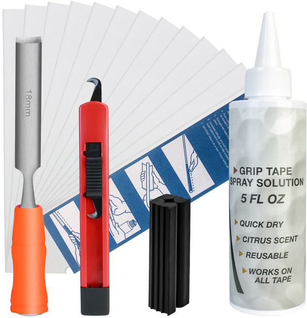 CRESTGOLF 골프 그립 교체 용품 5종 세트 용액 후크칼 테이프 고무홀더 테이프 제거기, 그린, 1세트