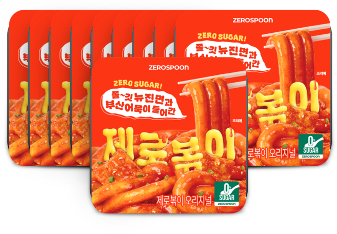 제로볶이 오리지널 무설탕 뉴진면 떡볶이, 10개, 240g