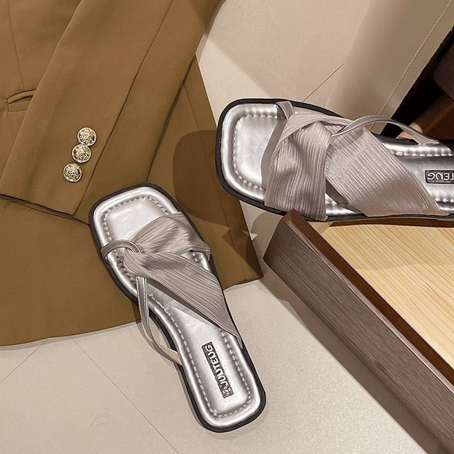 Akimu 여성 여름 플랫 슬리퍼 패션 스트랩 발편한샌들