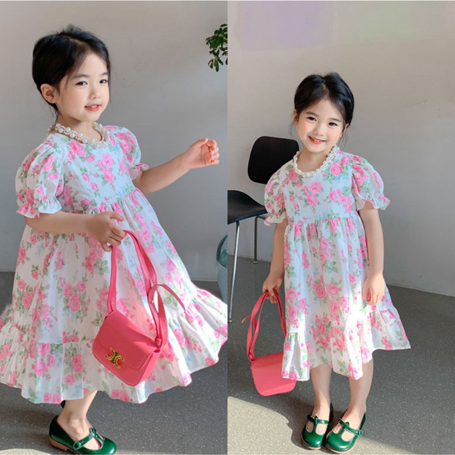 아짱 키즈여아 핑크로즈여아원피스