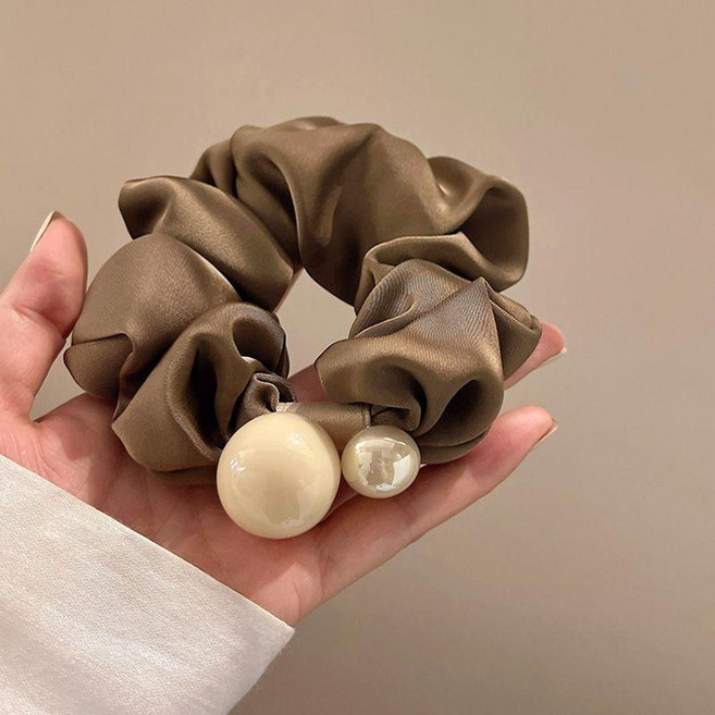 新品 簡約珍珠大腸髮圈頭繩新款橡皮筋女扎頭髮優雅皮套高顏值髮圈飾品 副廠商品