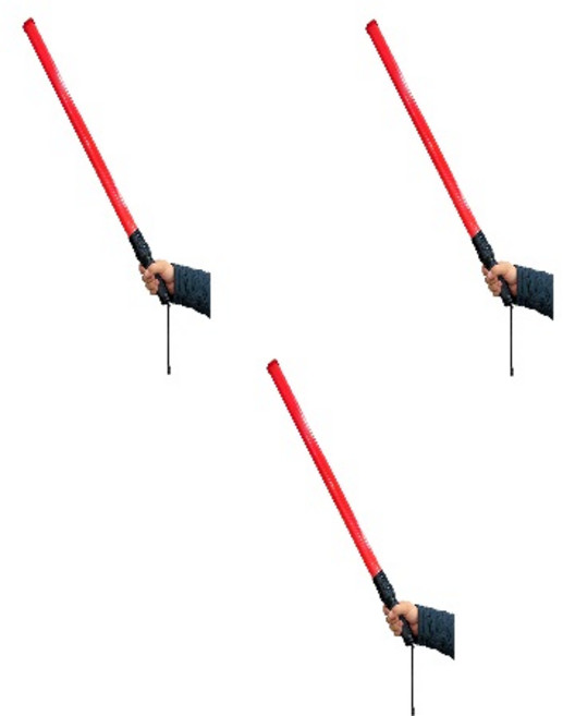 LED 장봉형 전자 경광봉 신호봉 유도봉 주차봉 안전봉, 3개, 레드