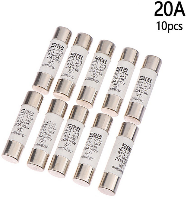 10PCS 500V 10*37MM 2A PV 금속 보호 광 25A 세라믹 합금 시스템 퓨즈 태양 튜브, 7. 20A 10pcs, 1개