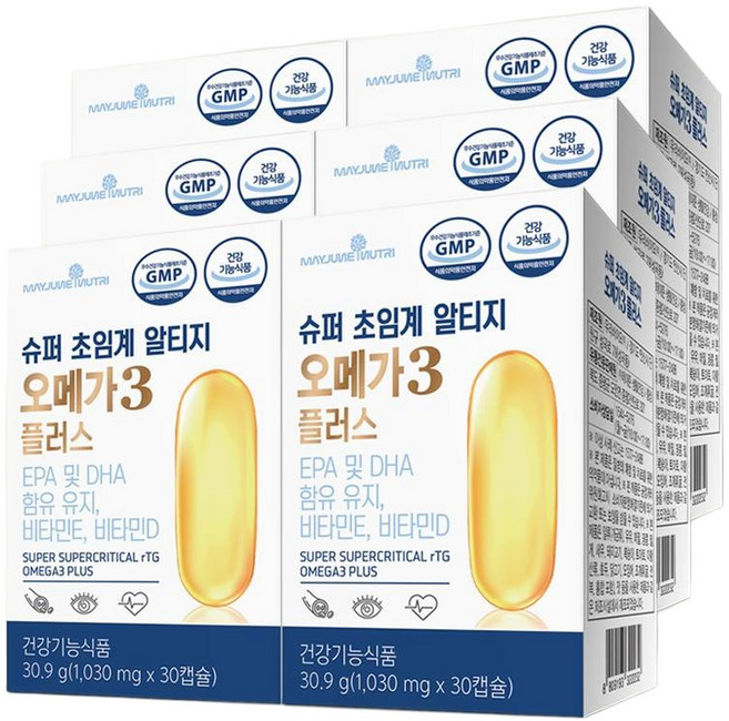 메이준뉴트리 슈퍼 초임계 알티지 오메가3 플러스 비타민D 30캡슐 6개, 30정