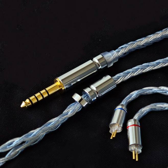 문드롭(Moondrop) KATO/Starfield 2/Blessing 3 호환 16코어 OCC 은도금 업그레이드 케이블 0.78mm 2핀+3.5mm 하이파이 이어폰 와이어, 파랑-흰색(blue-white), 3.5mm Stereo, 1개