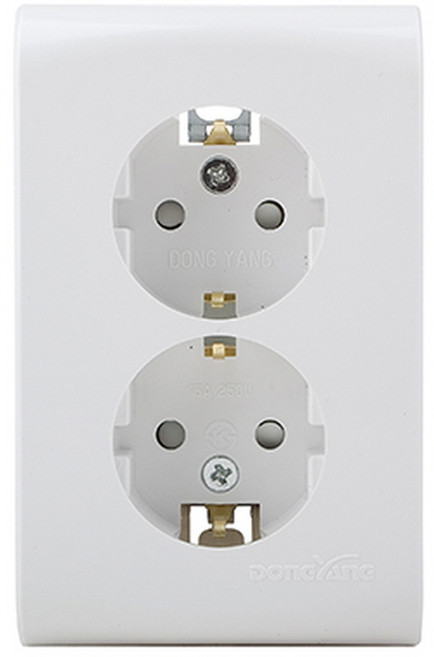 동양전자 매입형 2구 접지 전기 콘센트 일자형 매립형 16A 250V