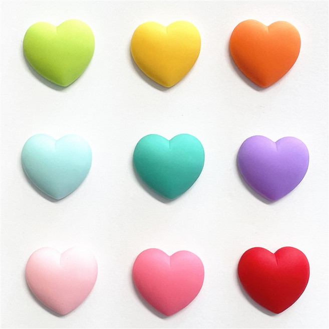 (3개입)무광 통통 하트 플라스틱파츠 악세사리재료, 3개, 보라(PL12-20)