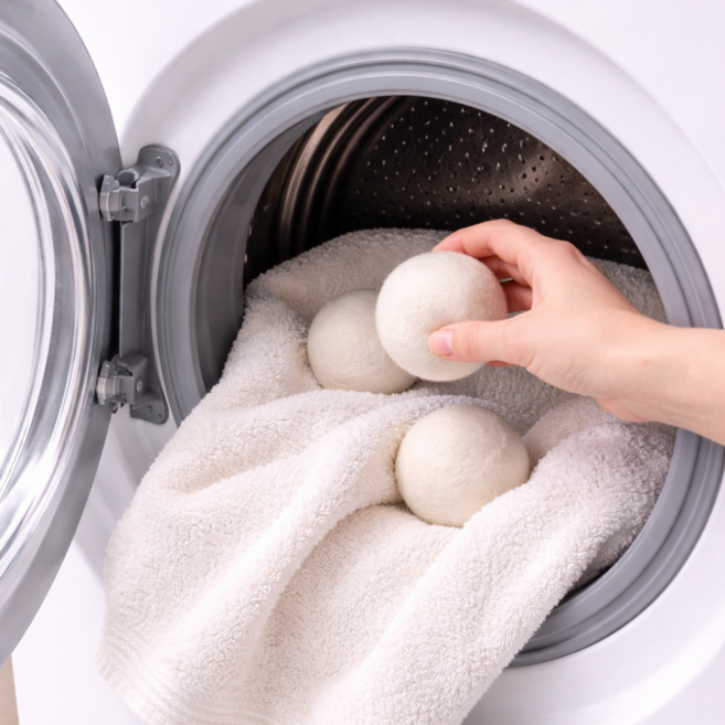 문곰문곰 대형 건조기 볼 양모볼 건조기 양모볼 드럼세탁기 통돌이 세탁볼, 1세트, 화이트