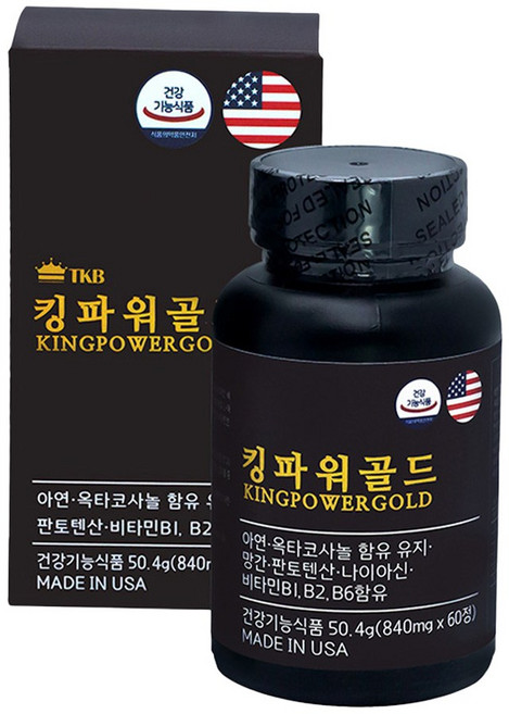킹파워 골드 1개월분 남성 전립선 건강 면역력 쏘팔메토 아연 망간 활력 에너지, 1개, 60정