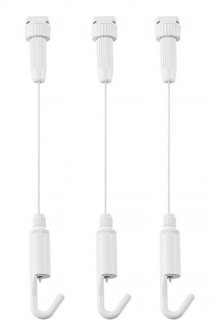 무타공 와이어 액자레일 천장 액자걸이, 화이트 중, 3개