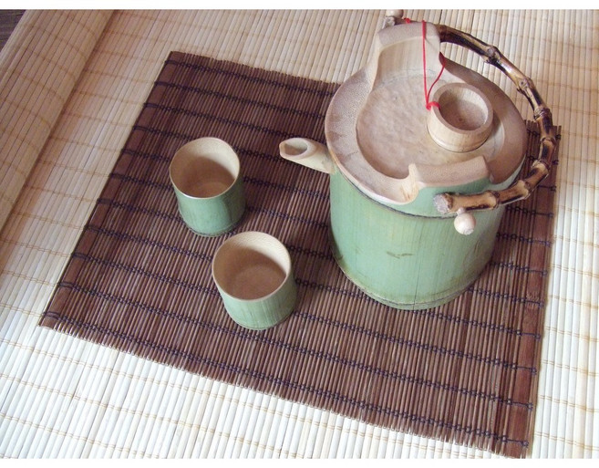 篁城竹簾 桌墊 桌旗 極簡系列 茶墊 適用佈置裝飾, 1個, 極簡550寬竹片收邊30*40餐墊