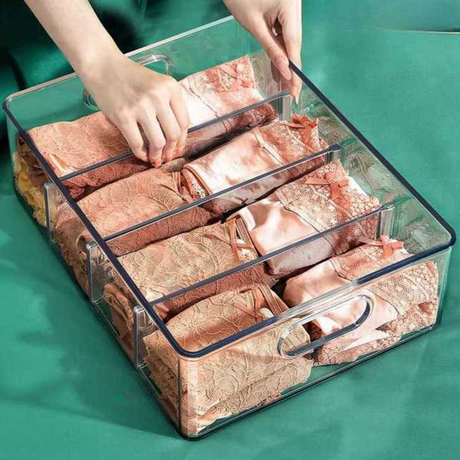 아크릴 속옷 정리함 수납함 서랍 칸칸이 보관함, 1개, 팬티함 (고투명 두꺼움)