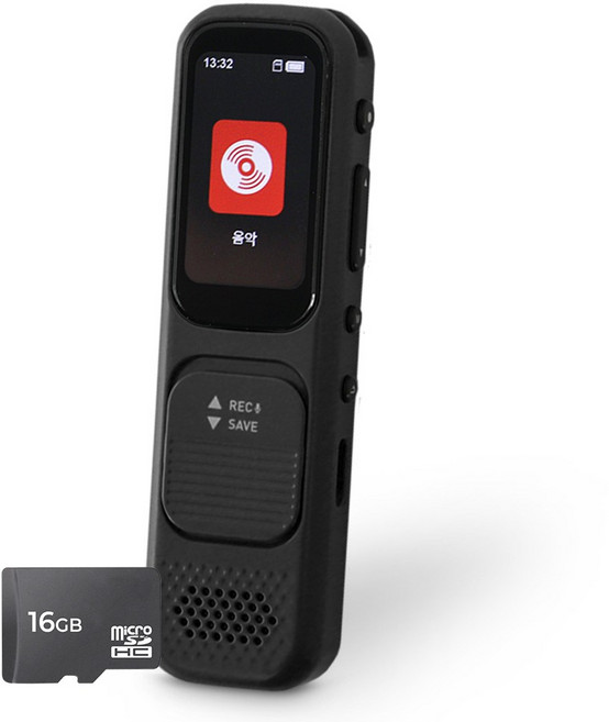 아이리버 스피커 음성녹음 구간반복 재생속도조절 마이크로SD 블루투스 MP3플레이어 16GB, T80, Bk(라이트블랙)