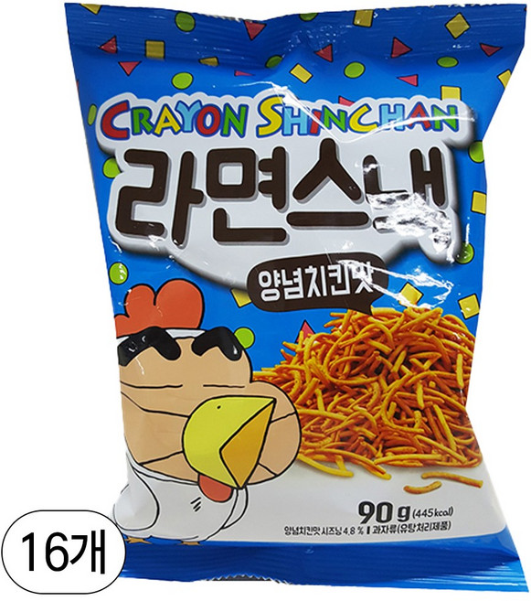짱구 라면스낵 양념치킨맛, 90g, 16개
