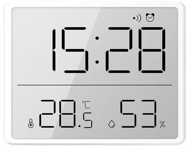 자석 벽걸이 탁상 시계겸용 온습도계, 화이트, 1개