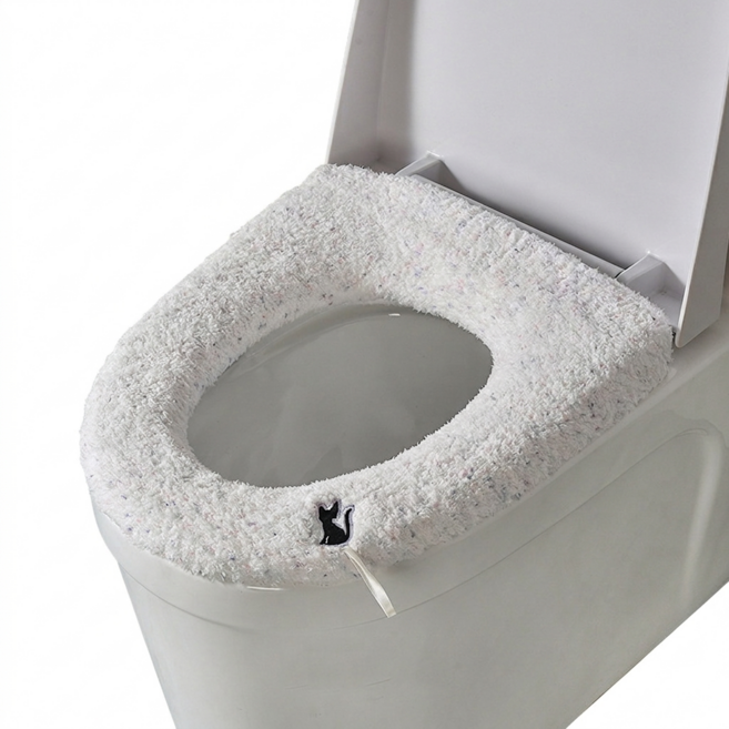 일상가 따뜻한 변기 커버 손잡이 일체형, 퍼플, 2개