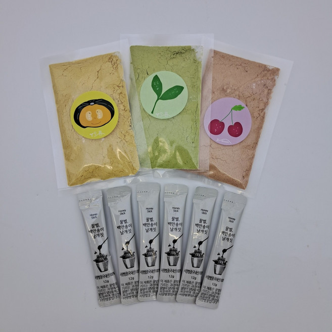 전통 다식 만들기 삼색가루와 꿀세트(다식틀없음), 3개, 30g