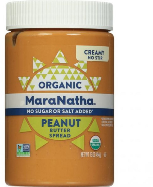 마라나타 Organic 노슈가 노 솔트 크리미 땅콩 버터 16 온즈, 454g, 1개