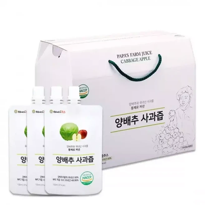 연두팜 아빠의주스 양배추사과즙 100ml 40개입 한박스, 연두팜 [연두팜] 돌려따는) 아빠의주스 양배추사과즙 1, 1개