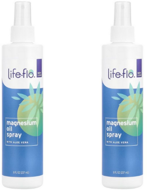 라이프플로 마그네슘 오일 스프레이 알로에 베라 237ml 2개 바디 케어 피부 관리