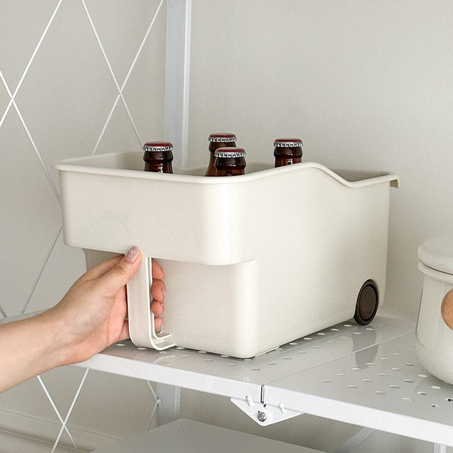 [2+1] 루시아이 바퀴있는 손잡이 팬트리 정리함, 3개