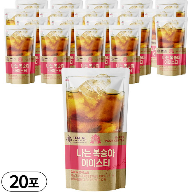 [태웅식품본사] 나는 복숭아아이스티 '카페에서 마시던 상큼한 복숭아맛 과일음료' '복숭아의 상큼함은 그대로 탄산은 없이 부드럽게' '물 대신 부담없이 마시는 과일 수분 보충', 20개, 230ml