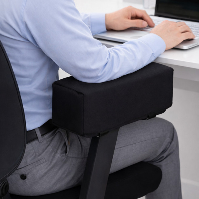 홈이즈 두꺼운 3D메모리폼 의자 높은 팔걸이 쿠션 2세대, 10cm 블랙 2개