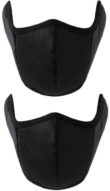 글로즈온 1+1 360도 숨쉬기편한 귀마개 오토바이 겨울방한 라이더 스포츠 골프 넥워머 마스크, 1세트, 블랙색상