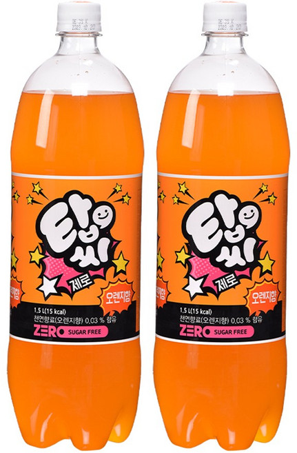 탑씨 제로 오렌지 탄산음료, 1.5L, 12개