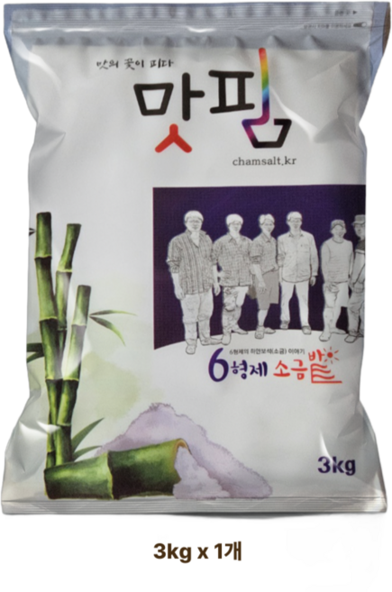 [6형제소금밭 공식 스토어] 본사 직거래 함초소금 지퍼백 대용량 업소용 벌크 100%국내산, 1개, 3kg