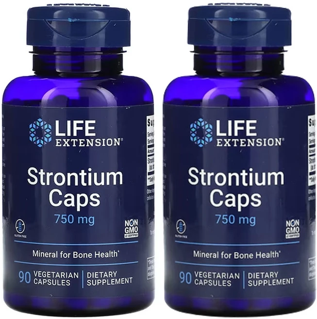 라이프익스텐션 스트론튬 캡슐 250mg 식물성 캡슐 90정, 90캡슐, 2개 - 쿠팡