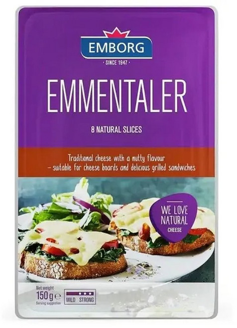 엠보그 슬라이스 에멘탈 치즈 150g 먹방상회, 1개