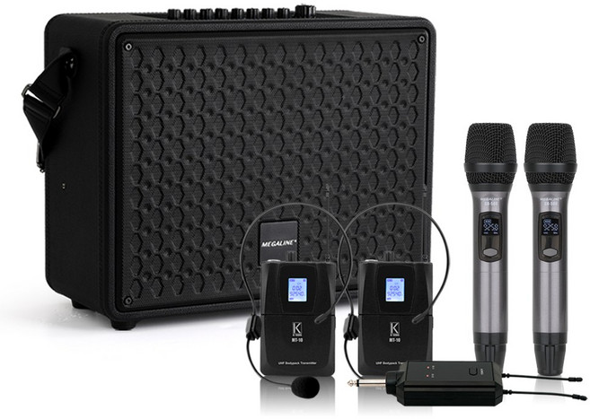 MEGALINE TA2200H2D2 200W 강의용무선마이크 충전식앰프 이동식앰프 휴대용스피커 포터블엠프, 본체 핸드 핸드 헤드셋 헤드셋