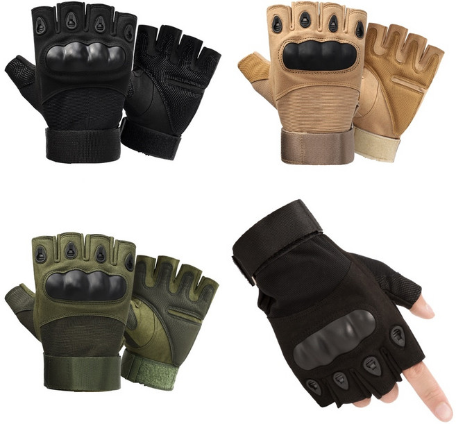 아웃도어 전술장갑 너클 오토바이 자전거 스포츠 장갑, 베이지, 1개