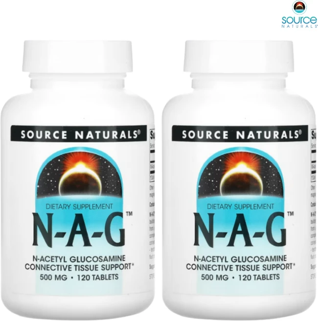 [120정] 소스내추럴스 N-A-G 500mg N-아세틸 글루코사민 120정, 2개, 120정 - 쿠팡