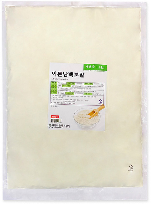 0352. 이든 난백분말 흰자가루 난백파우더 계란, 1kg, 1개, 비브랜드