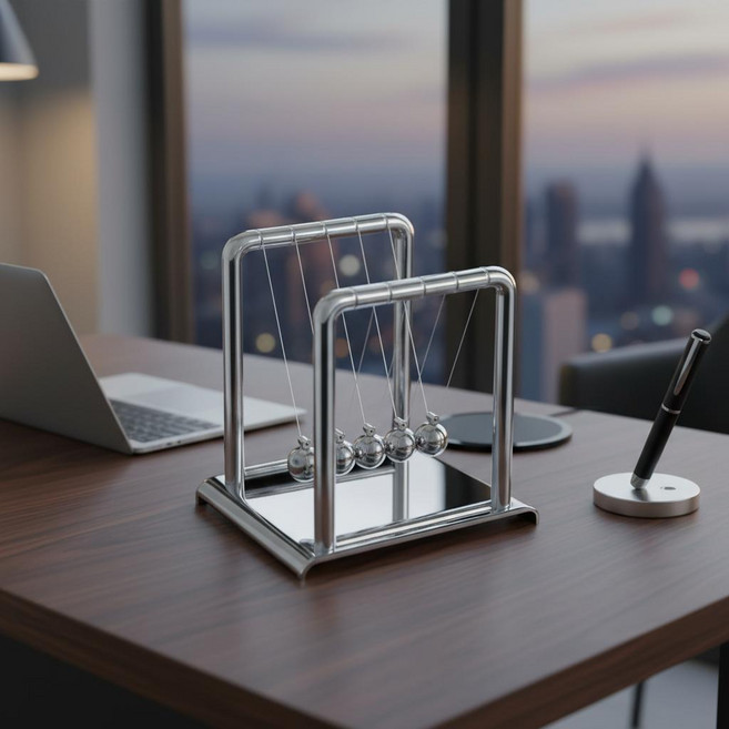 사무실힐링데코 진자모빌 뉴턴의요람 기네틱아트 밸런스타입, 진자운동