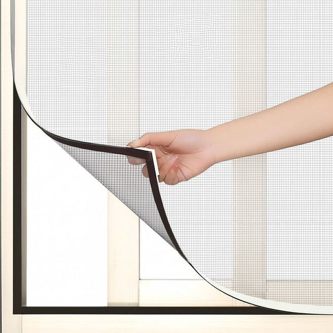 쿨팩토리 창문 베란다 일반 촘촘 모기장 붙이는 자석 탈부착 쫄대 셀프 맞춤 방충망, 1개