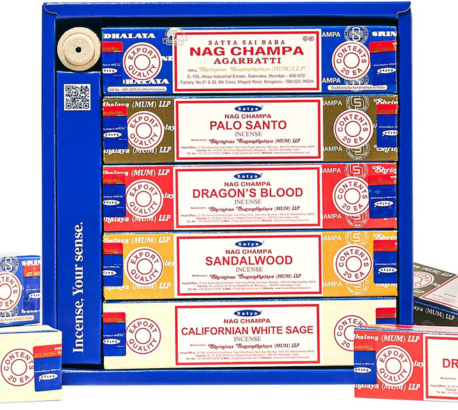 나그참파코리아 사티아 미니 인센스 스틱 5종 홀더 포함 세트