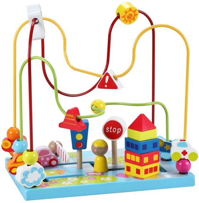 아기발달 구슬옮기기 원목 교구 키즈카페 만1세 감각발달 학습완구 놀잇감, 1개