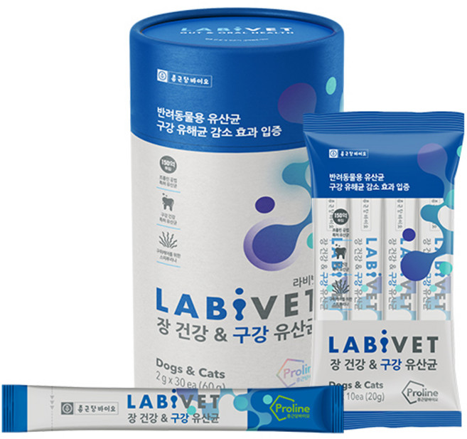 라비벳 강아지 장건강 구강 유산균 영양제 30p, 30회분, 구강/치석관리+장건강, 5개