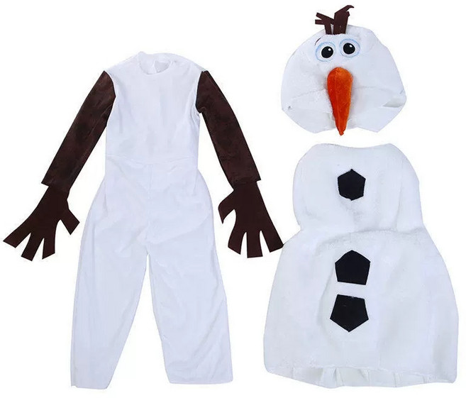 BAICHENG 할로원 겨울왕국2 올라프 캐릭터 옷세트 3pcs, S100 115cm, 3개