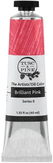 Tusc & Pine 아티스트 오일 페인트 - 티타늄 화이트 (아마씨) 40ml 황변 없음 풍부하고 크리미 한 일관성 최대 안료 부하 소량 가공 페인트 전문 아티스트, 1개(1개입), 브릴리언트 핑크