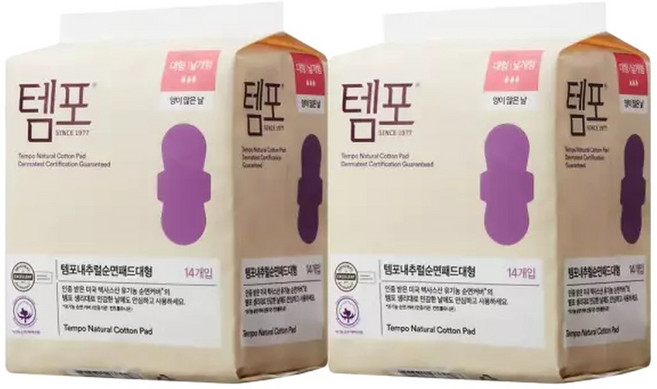 템포 생리대 대형 14매 X 2팩, 2개