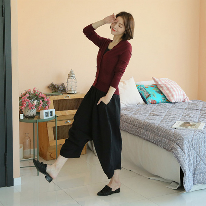 조화e 살랑시원한촉감 절바지 개량바지 항아리바지 밴딩팬츠 와이드팬츠 편한바지