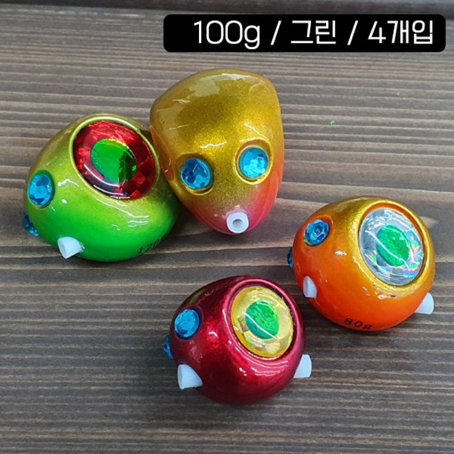 히트페이스 유동식 타이라바헤드 4P, 그린 (4P)